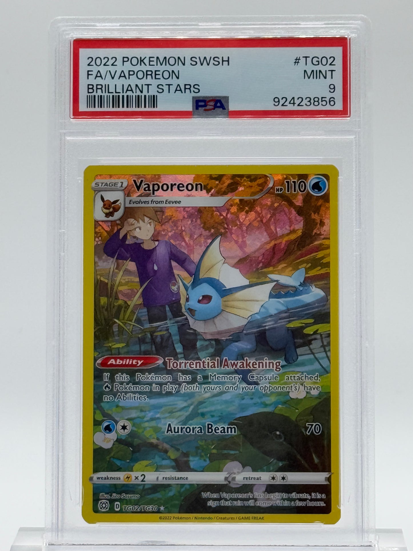 2022 POKEMON SWSH-PSA 9-FA/VAPOREON-BRILLIANT STARS