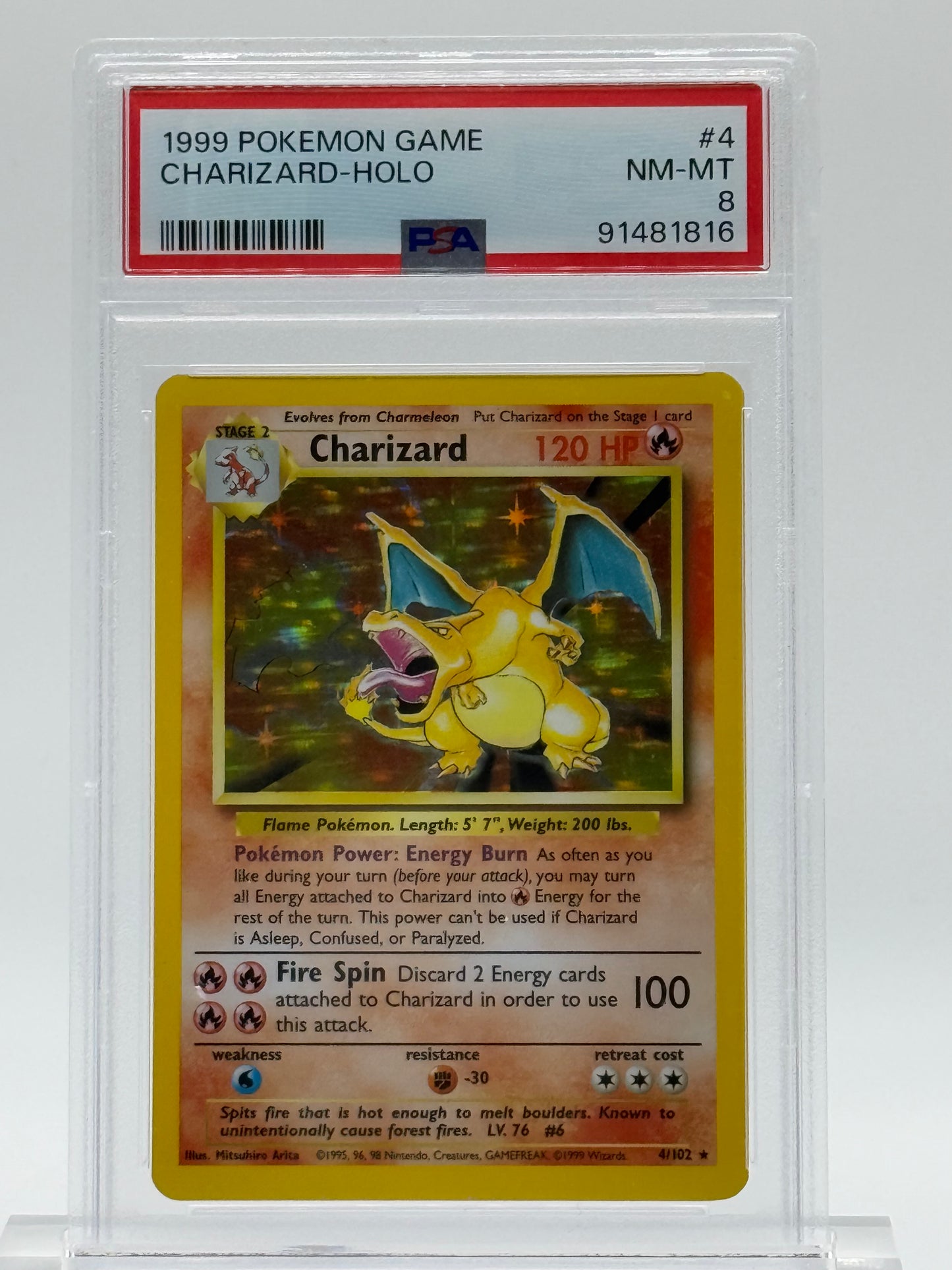 1999 POKEMON GAME-PSA 8-CHARIZARD-HOLO