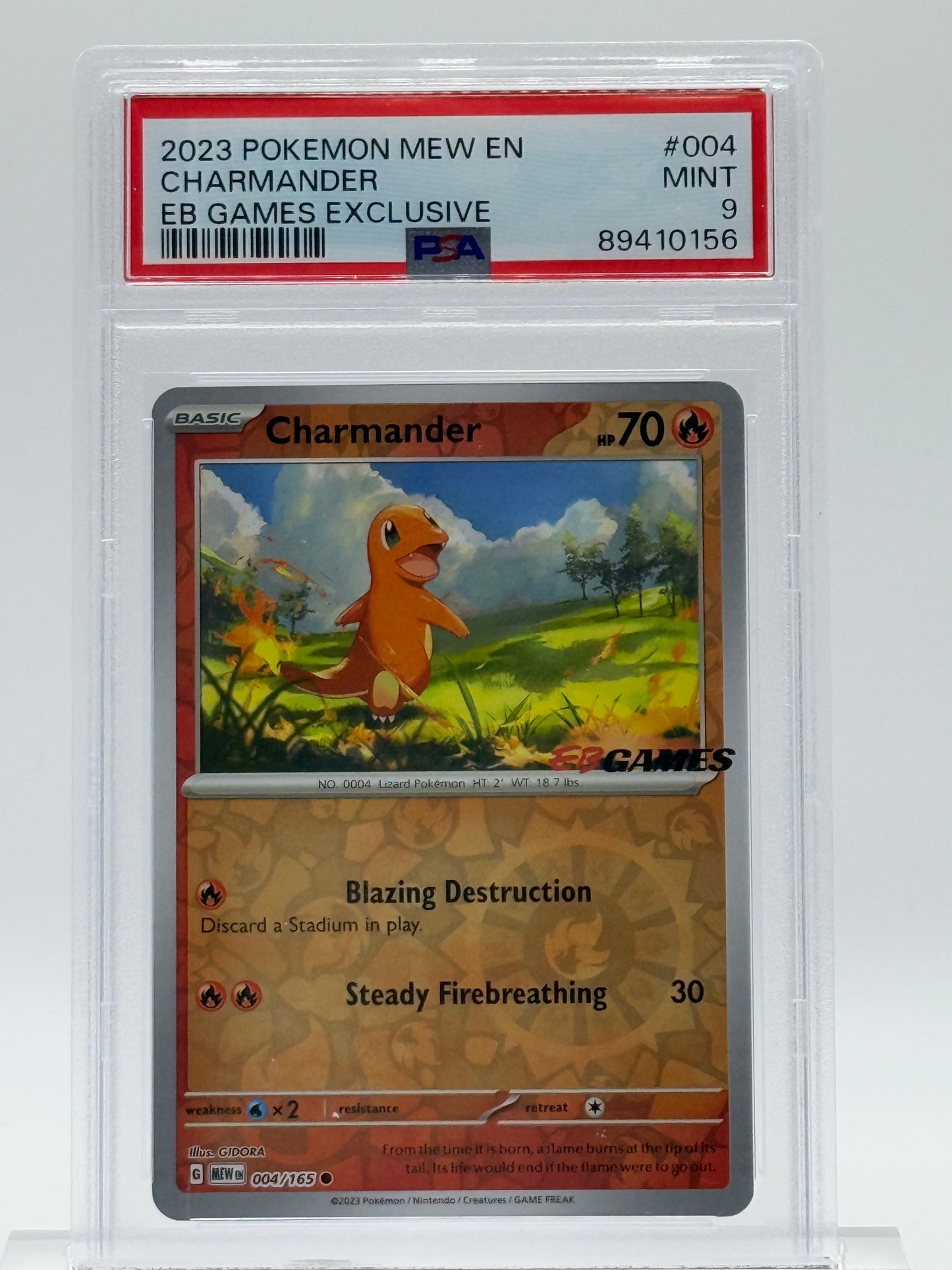 2023 POKEMON MEW EN-151-PSA 9-CHARMANDER-EB GAMES EXCLUSIVE