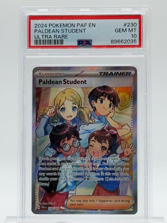 2024 POKEMON PAF EN-PSA 10-PALDEAN STUDENT-ULTRA RARE