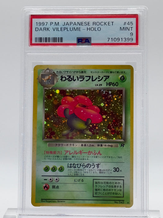 1997 P.M. JAPANESE ROCKET-PSA 9-DARK VILEPLUME-HOLO