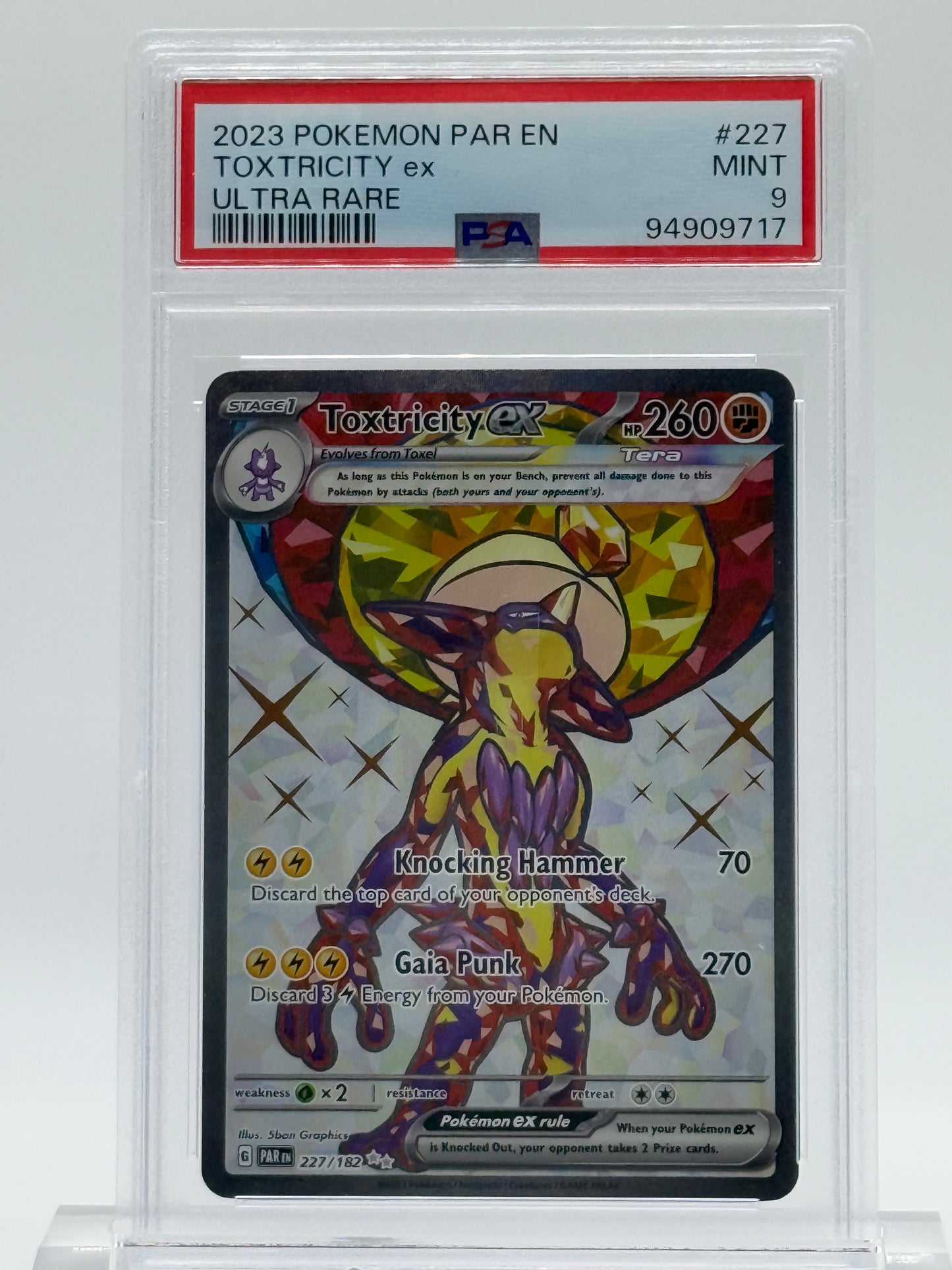 2023 POKEMON PAR EN-PSA 9-TOXTRICITY EX-ULTRA RARE