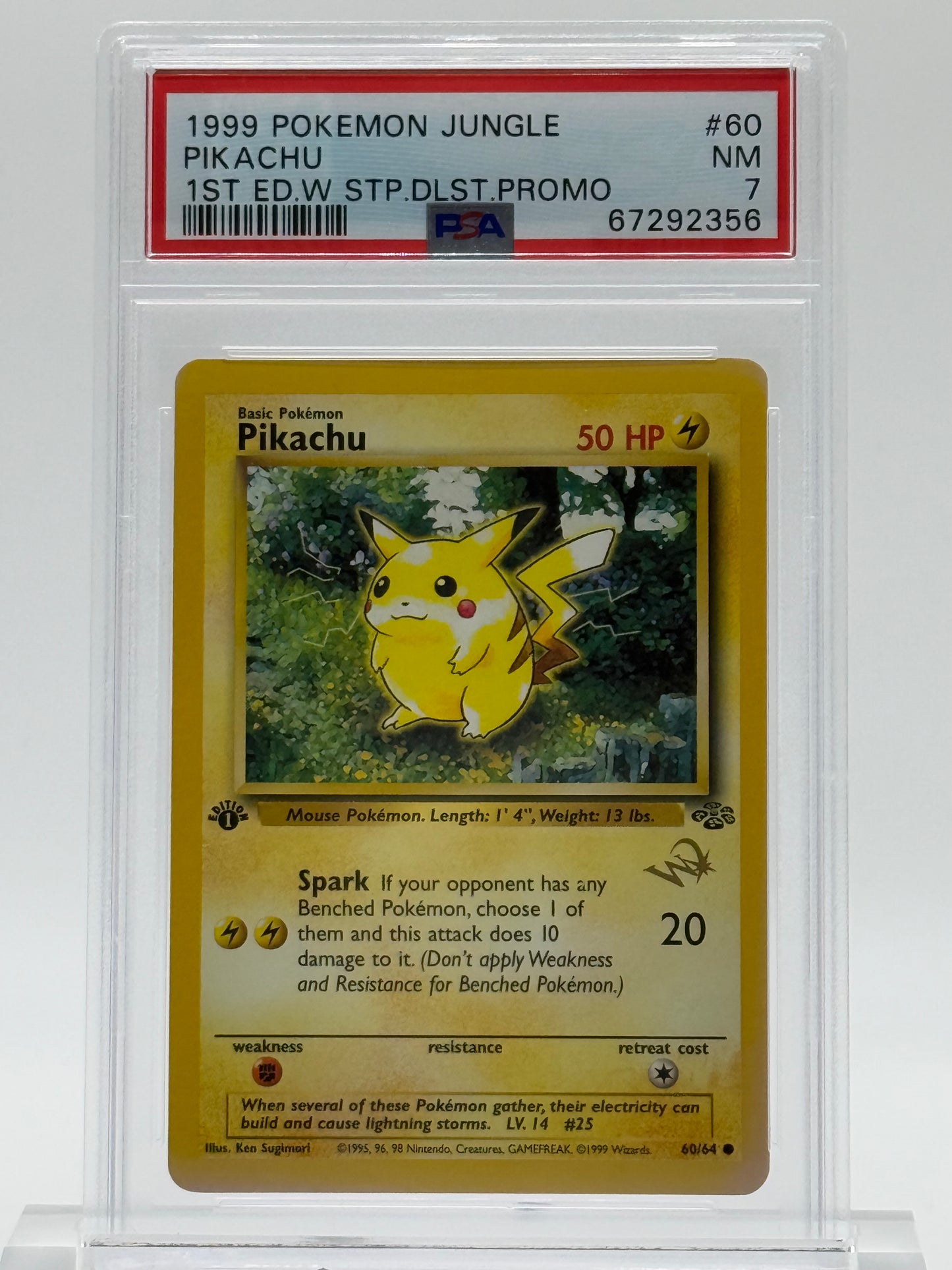 1999 POKEMON JUNGLE-PSA 7-PIKACHU-1ST ED.W STP.DLST.PROMO