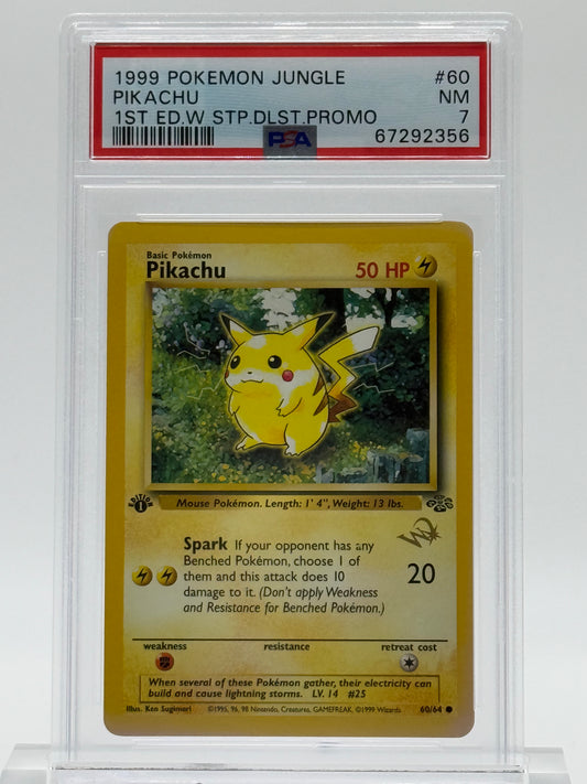 1999 POKEMON JUNGLE-PSA 7-PIKACHU-1ST ED.W STP.DLST.PROMO