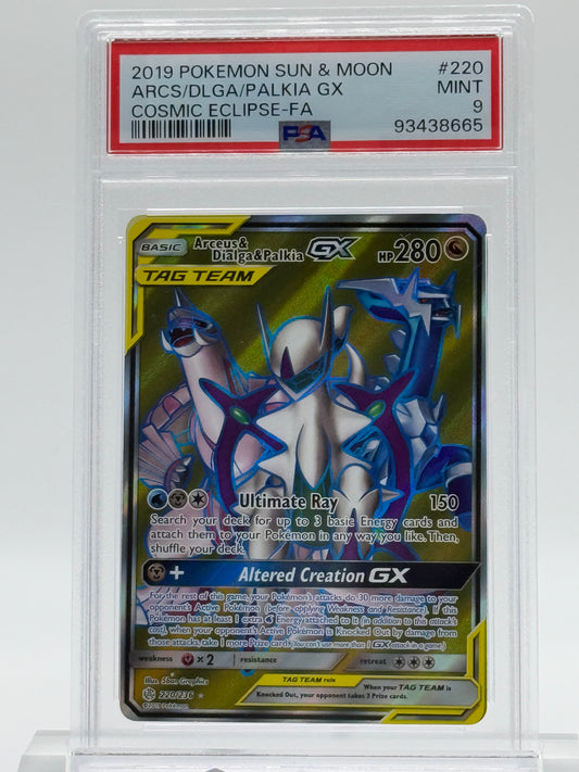 2019 POKEMON SUN & MOON-PSA 9-ARCS/DLGA/PALKIA GX-COSMIC ECLIPSE-FA