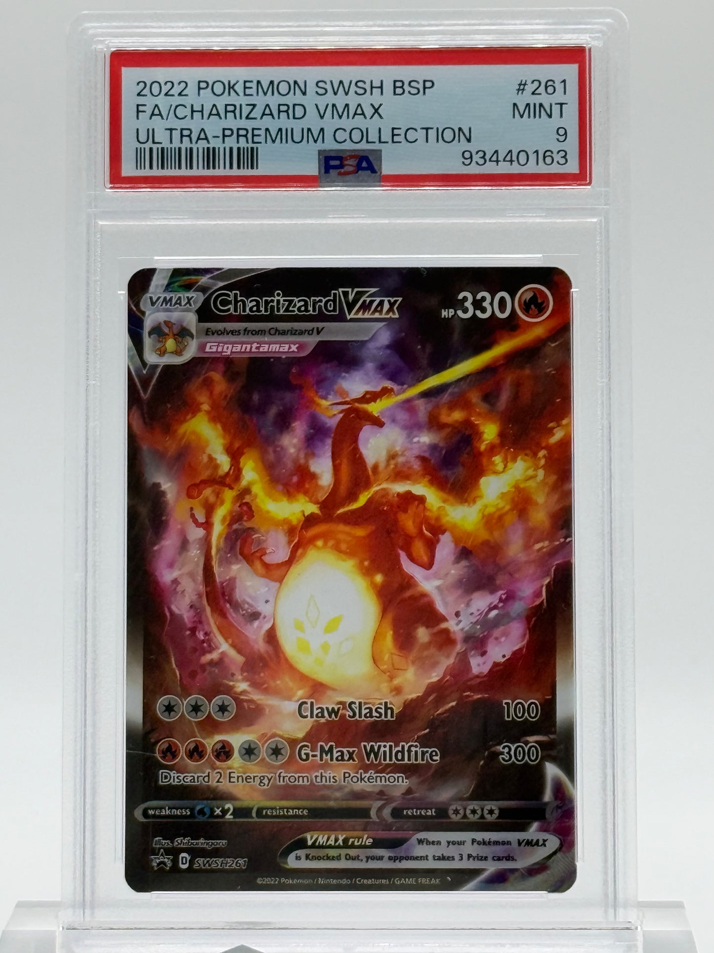 2022 POKEMON SWSHBSP-PSA 9-FA/CHARIZARD VMAX-ULTRA-PREMIUM COLLECTION