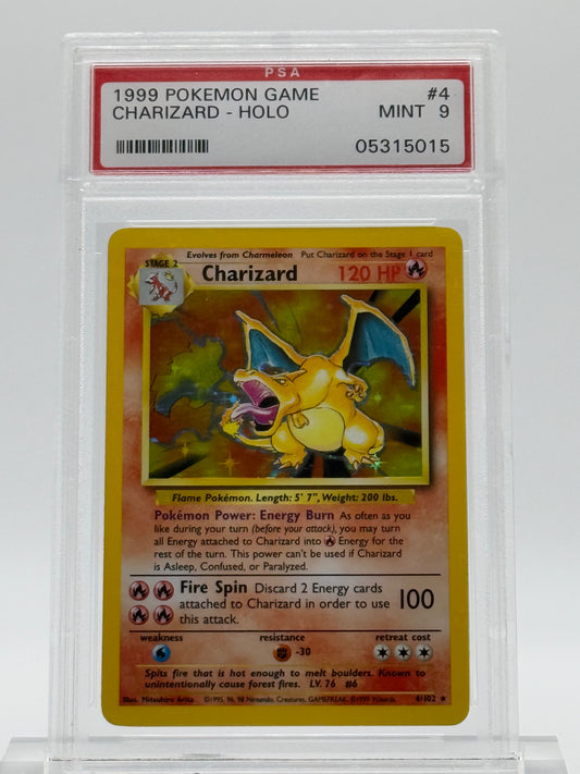 1999 POKEMON GAME-PSA 9- CHARIZARD -HOLO