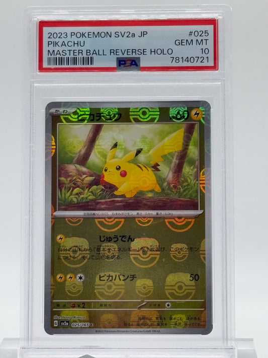 2023 POKEMON SV2a JP-PSA 10- PIKACHU-MASTERBALL RESERVE HOLO