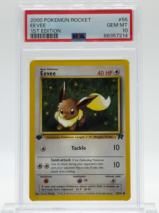 2000 POKEMON ROCKET-PSA 10-EEVEE-1ST EDITION