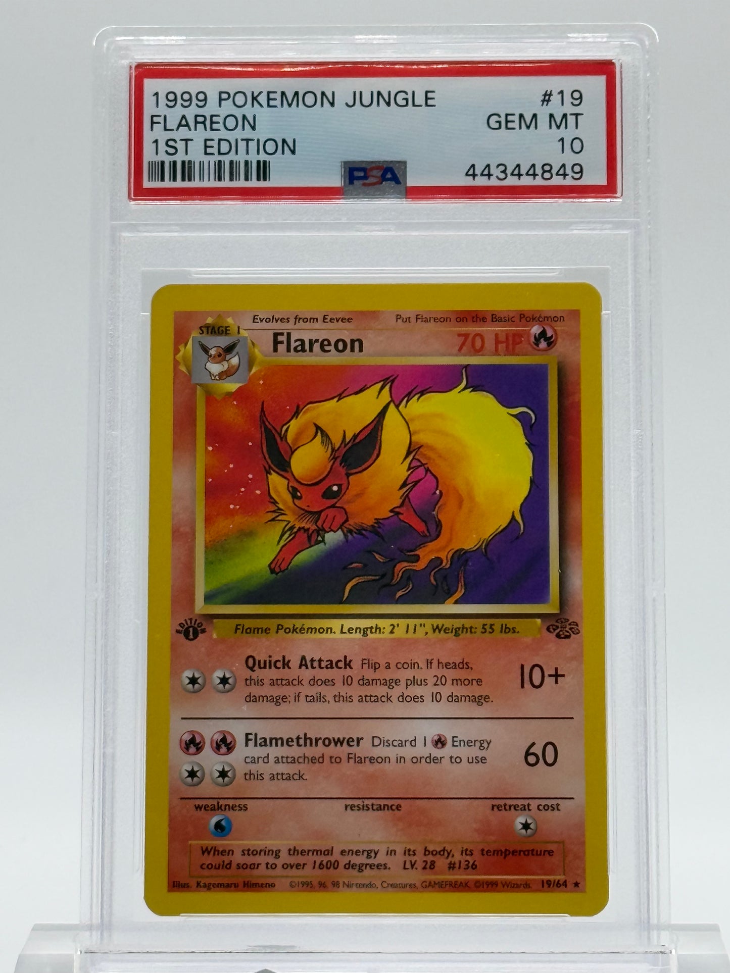 1999 POKEMON JUNGLE-PSA10-FLAREON-1ST EDITION