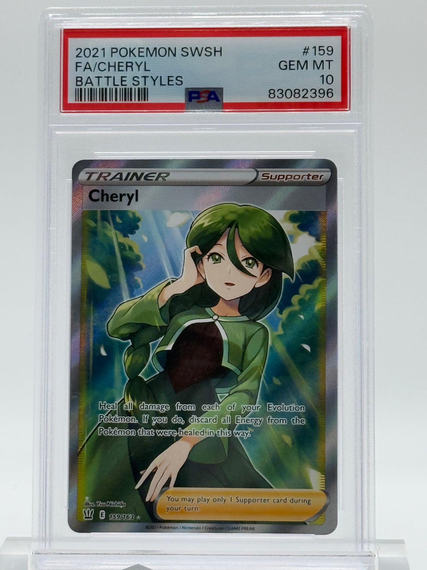 2021 POKEMON SWSH-PSA 10-FA/CHERYL-BATTLE STYLES