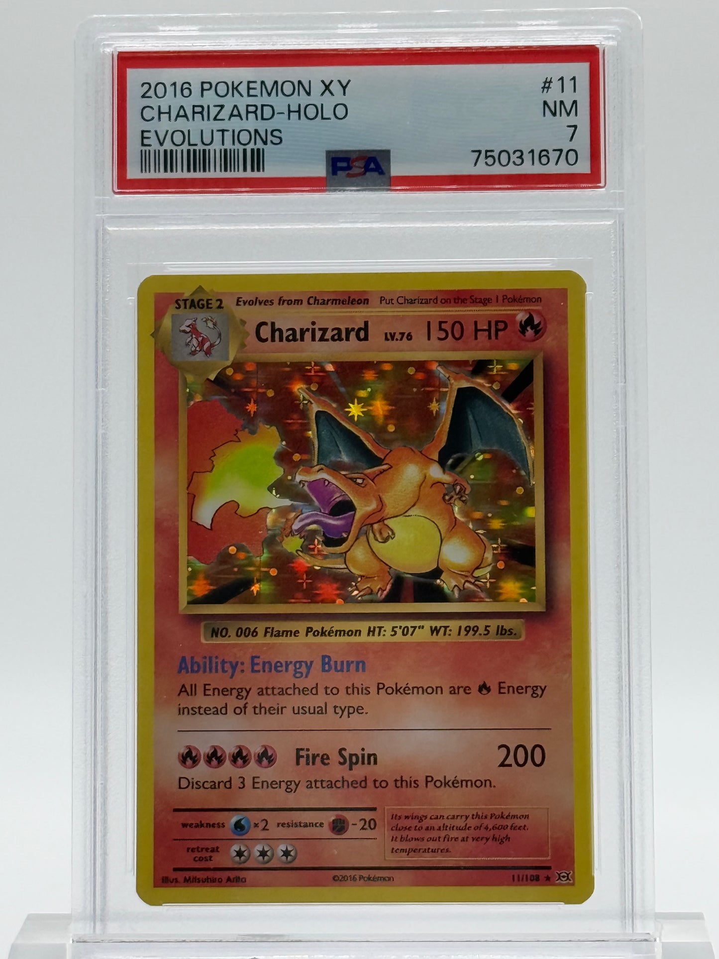 2016 POKEMON XY-PSA 7-CHARIZARD-HOLO-EVOLUTIONS