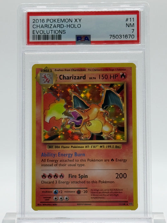 2016 POKEMON XY-PSA 7-CHARIZARD-HOLO-EVOLUTIONS