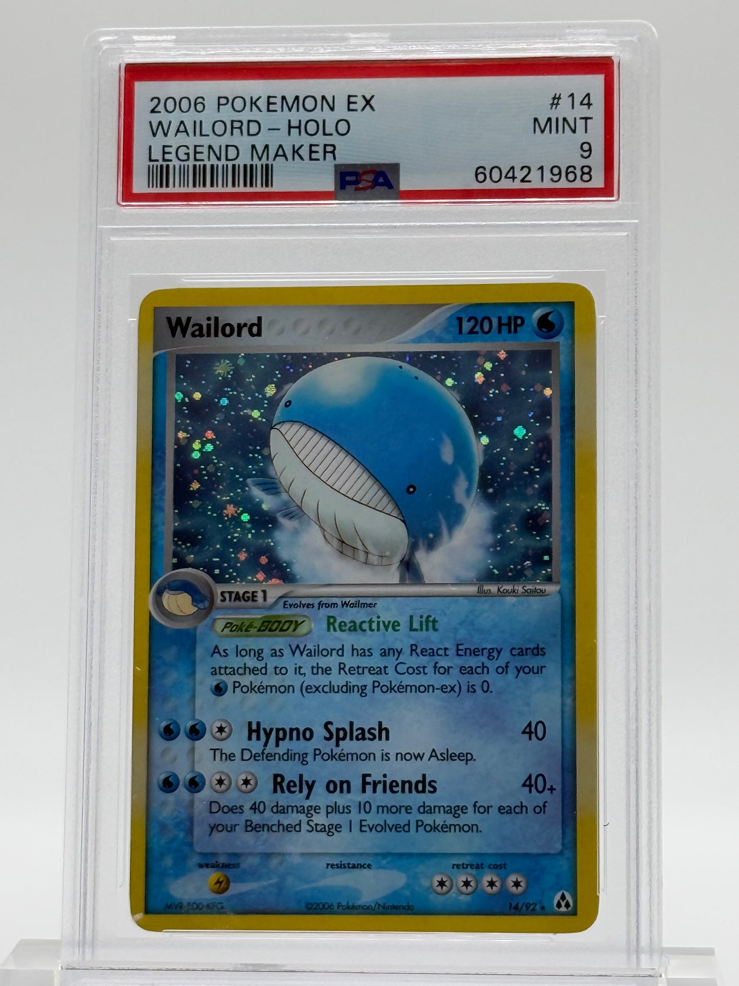 2006 POKEMON EX- PSA 9-WAILORD-HOLO-LEGEND MAKER