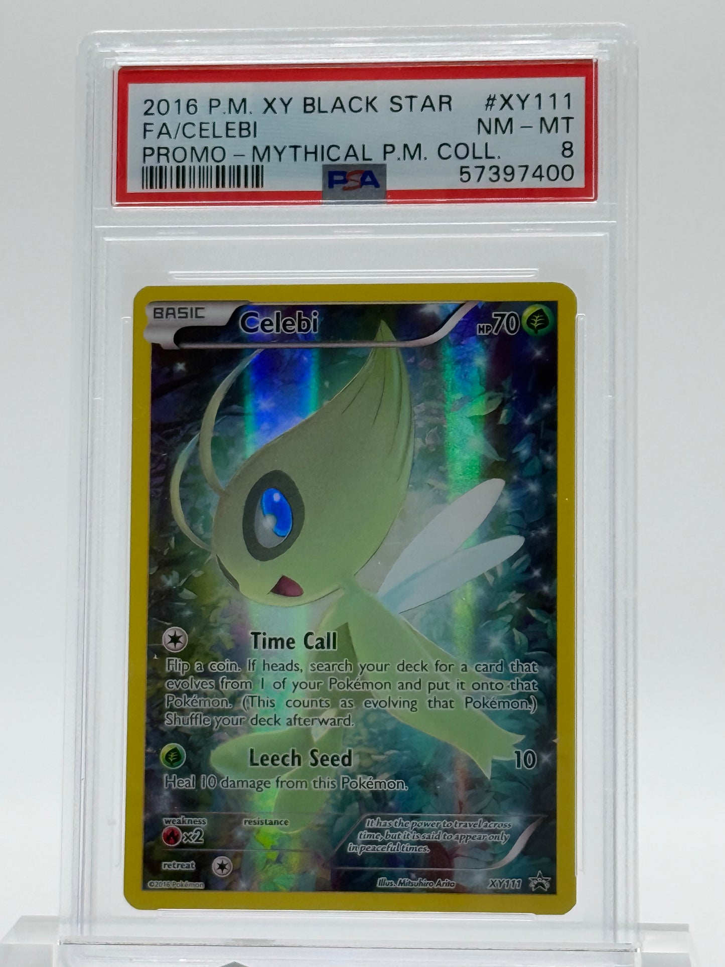 2016 P.M XY BLACK STAR-PSA 8- FA/CELEBI-PROMO-MYTHICAL P.M COLL.