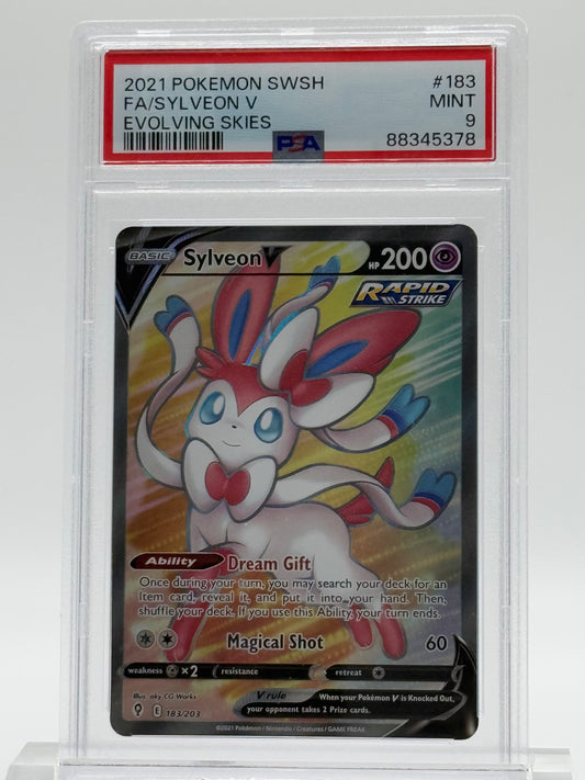 2021 POKEMON SWSH-PSA 9-FA/SYLVEON V-EVOLVING SKIES