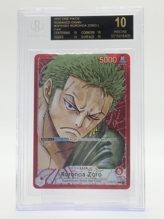 2022 ONE PIECE-ROMANCE DAWN-BECKETT 10 BLACK LABEL-RORONOA ZORO-OP01-ALT LEADER