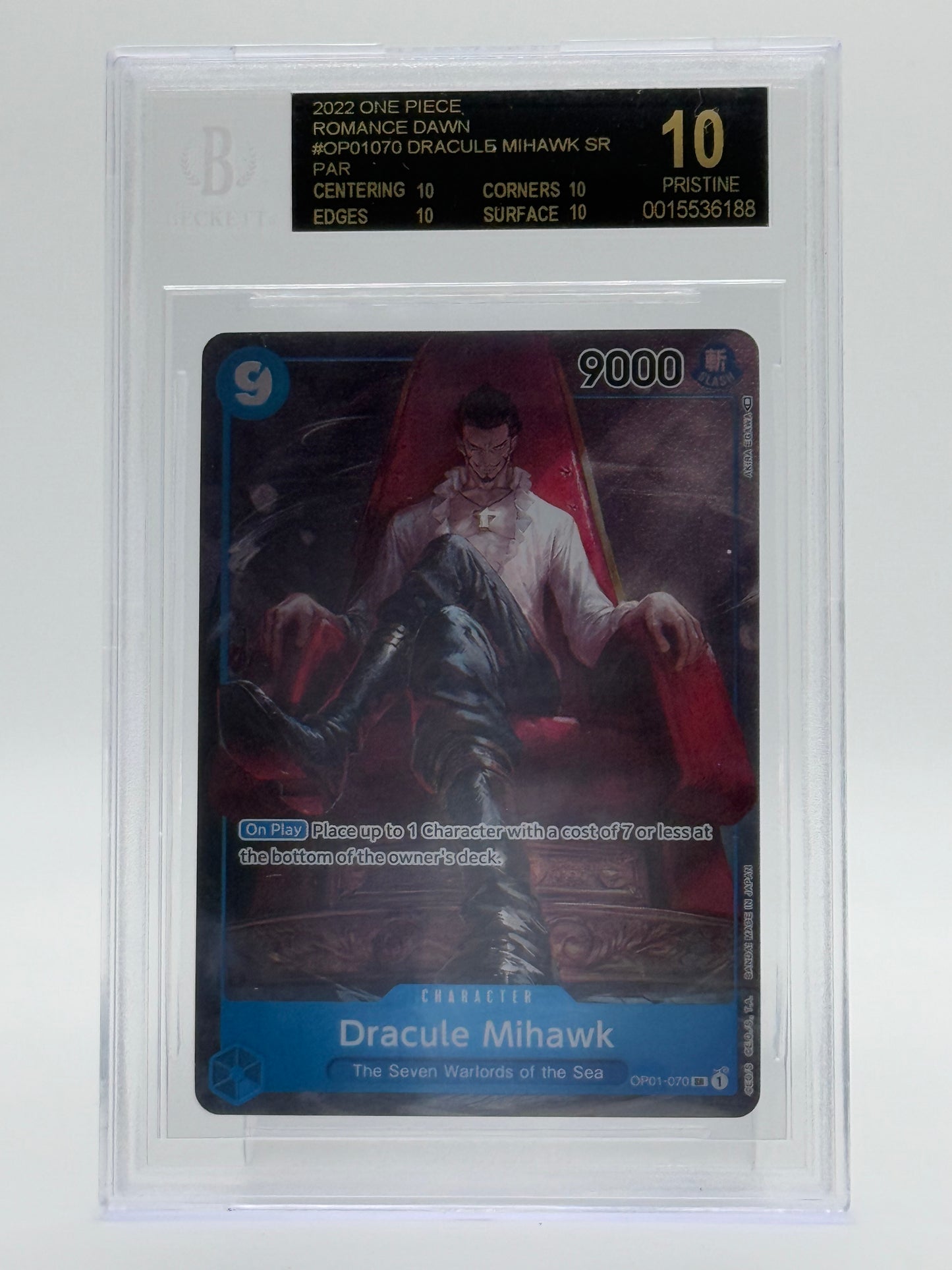 2022 ONE PIECE-ROMANCE DAWN-BECKETT 10 BLACK LABEL-DRACULE MIHAWK-SR