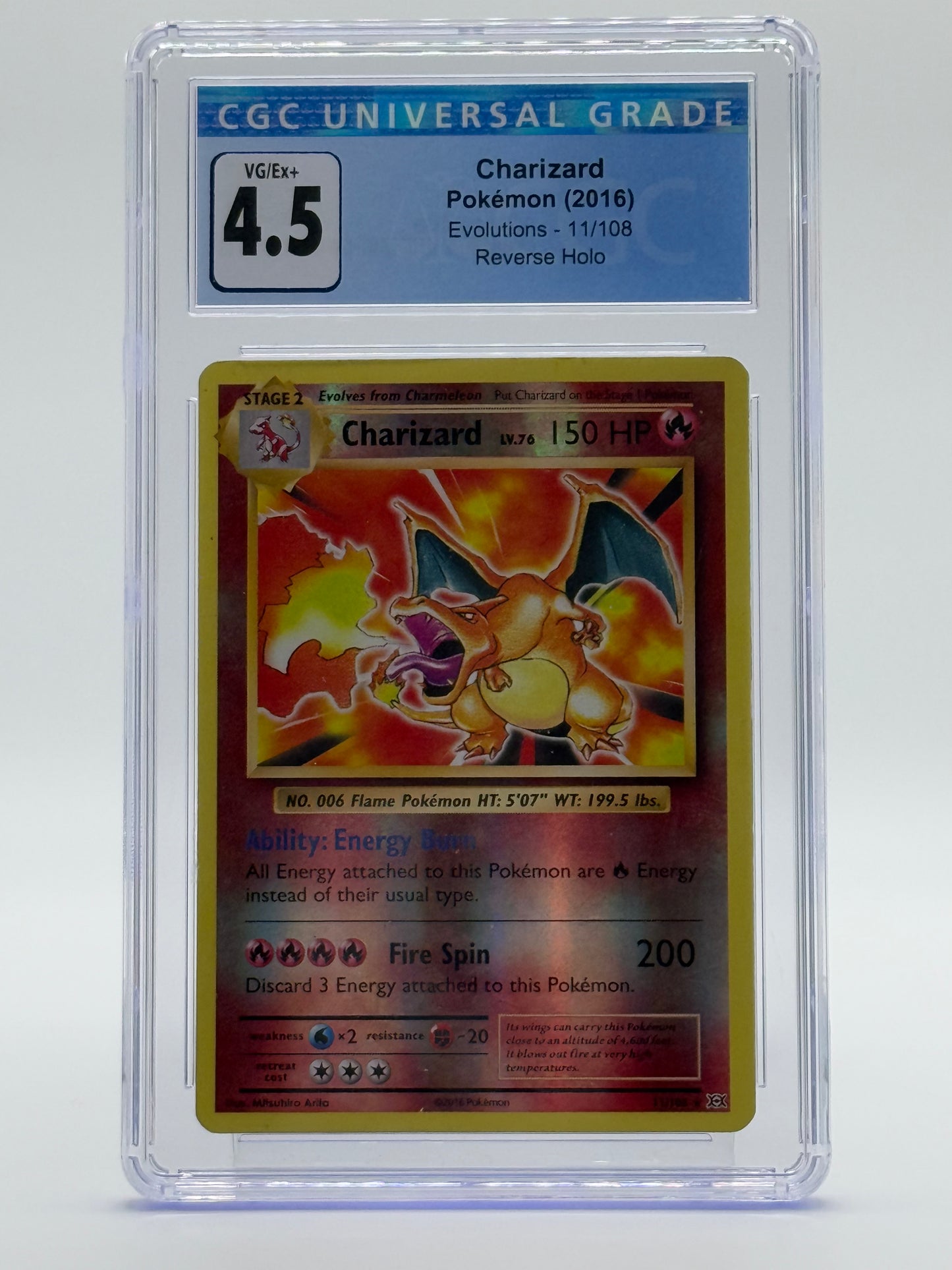 2016 POKEMON XY-CGC 4.5-CHARIZARD-REV HOLO-EVOLUTIONS