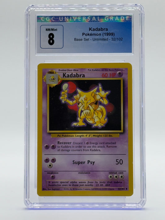 1999 POKEMON BASE SET-CGC 8-KADABRA-UNLIMITED