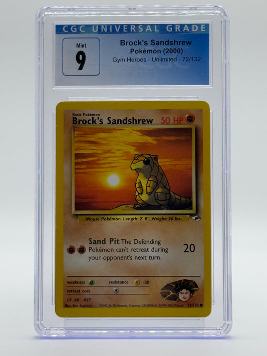 2000 POKEMON GYM HEROES-CGC 9-BROCKS SANDSHREW-UNLIMITED