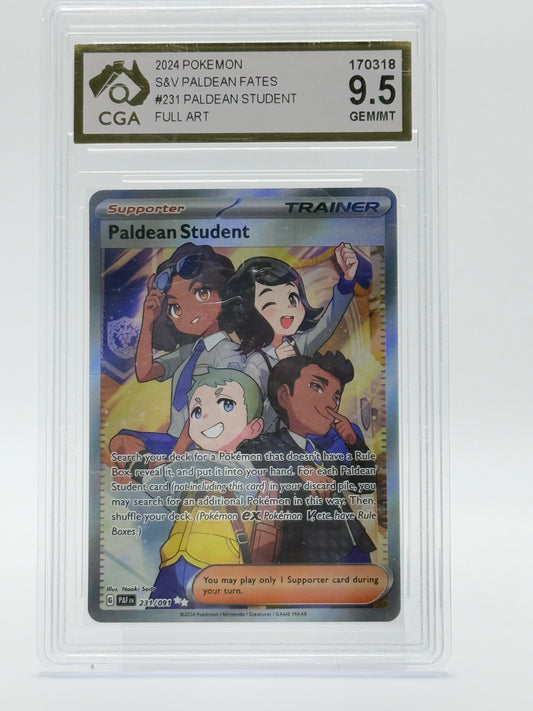 2024 POKEMON PALDEAN FATES-CGA 9.5- PALDEAN STUDENT-FULL ART