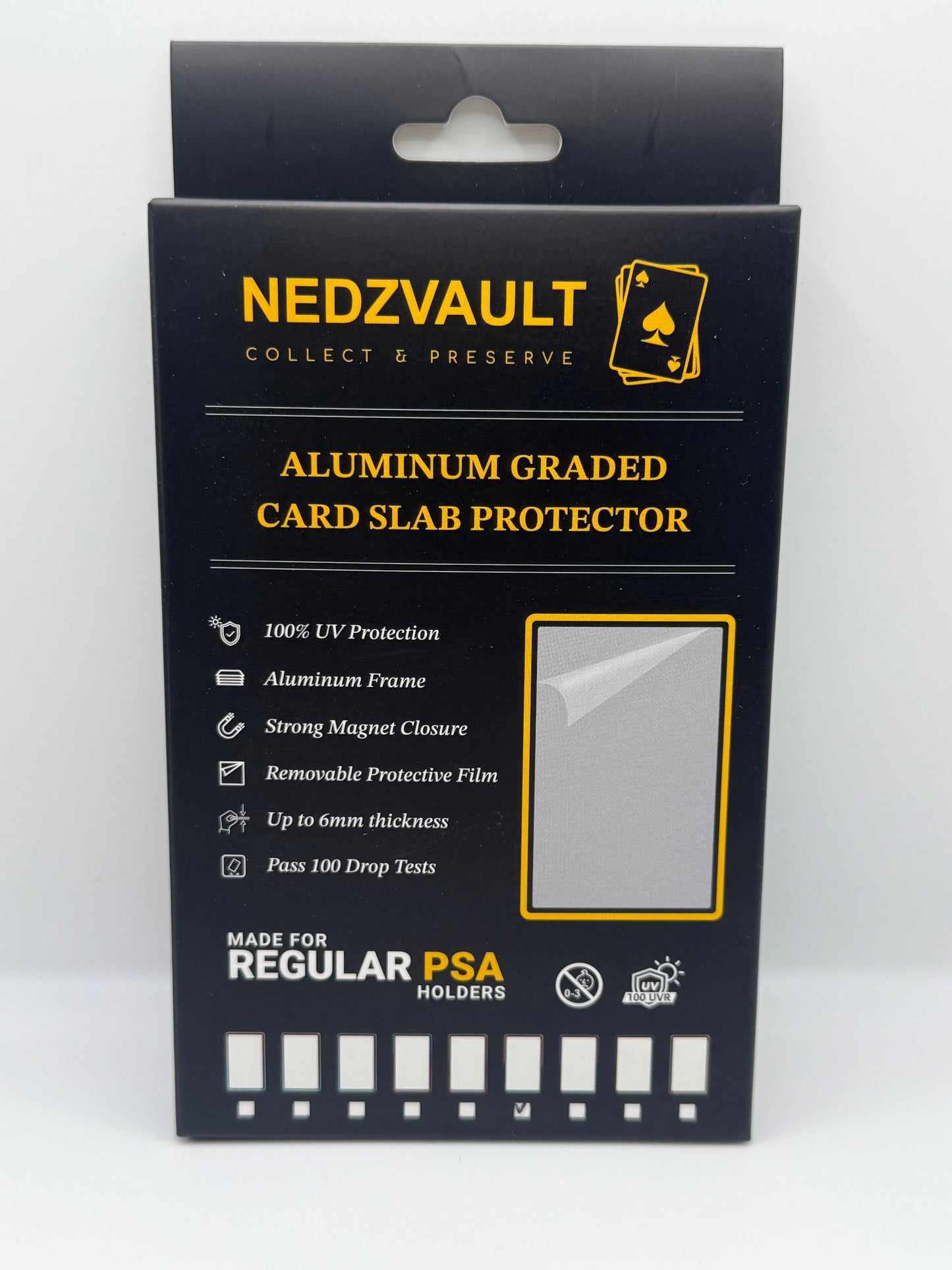 Aluminium Graded Card Slab Protector (PSA) GRADIENT BLACK & GOLD