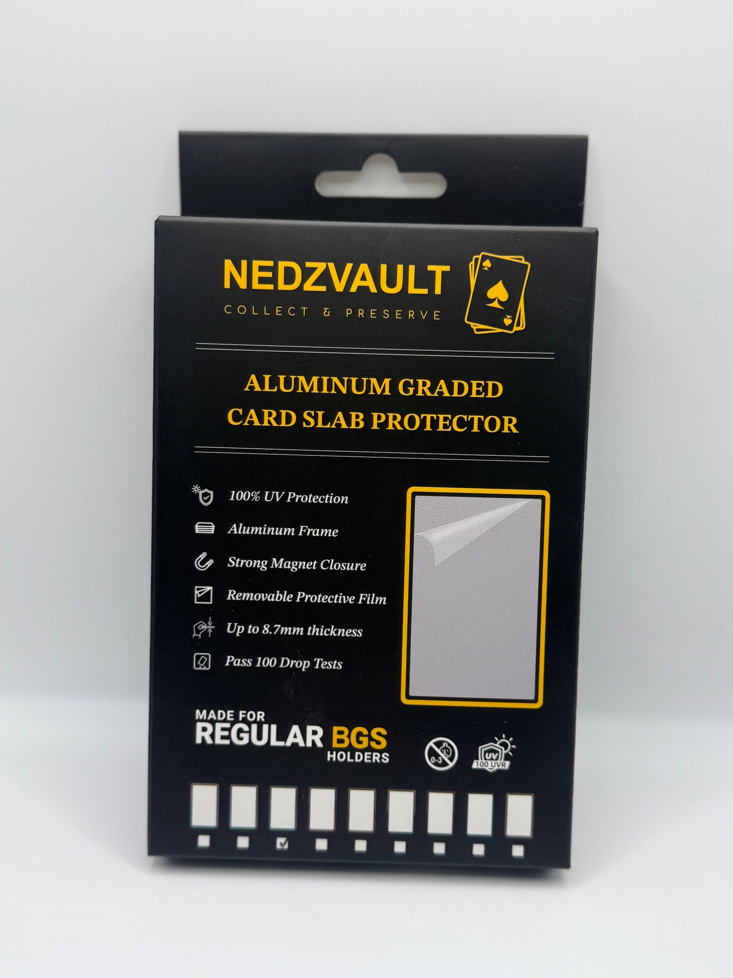 Aluminium Graded Card Slab Protector (BGS) GRADIENT GREEN & BLUE