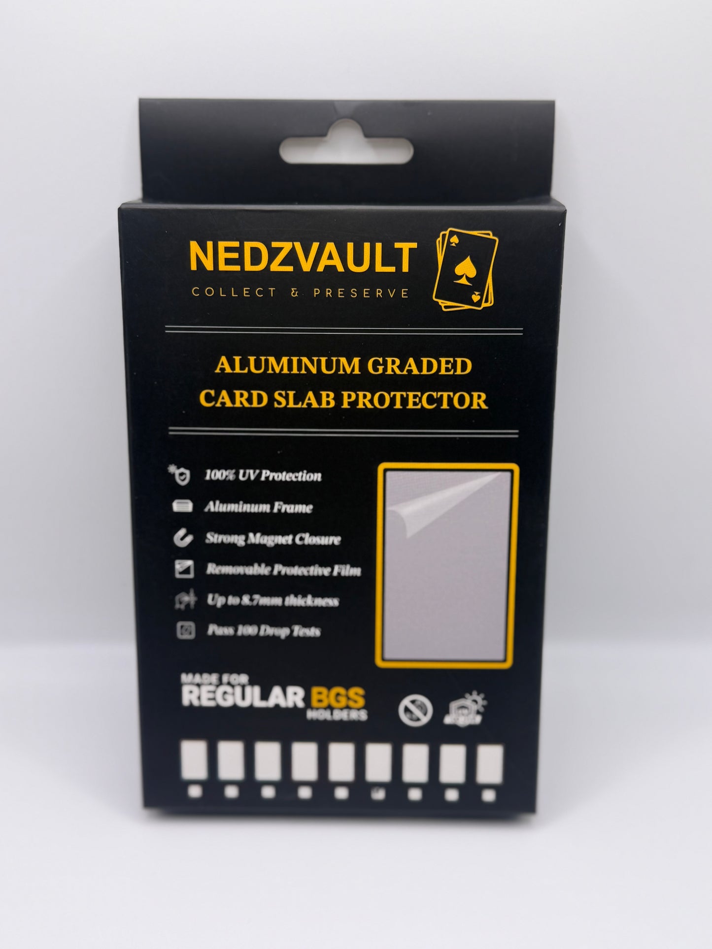 Aluminium Graded Card Slab Protector (BGS) GRADIENT BLACK & GOLD